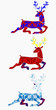 Christmas running deer silhouette with a traditional texture Christmas running deer silhouette with a traditional texture