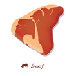 slice of beef on the white background slice of beef on the white background