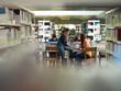 students in library