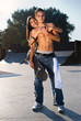 Couple in love on urban background