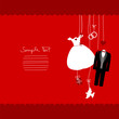 Hanging Wedding Symbols Border Red