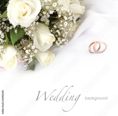 Photo: wedding rings and roses bouquet wedding rings and roses bouquet