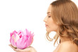 beautiful woman with lotus flower beautiful woman with lotus flower