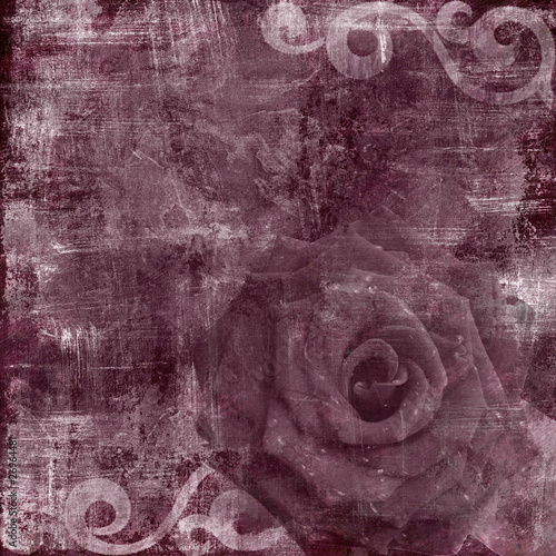 Illustration: Vintage Floral Grunge Scrapbook Background with rose Vintage Floral Grunge Scrapbook Background with rose