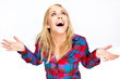 Attractive Girl Laughing and Feeling Inspired Attractive Girl Laughing and Feeling Inspired