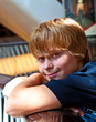 smiling boy inside a center