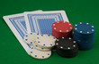 poker chips and playing cards