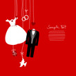 Hanging Wedding Symbols Red