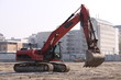 Pelleteuse sur chantier