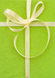 Green Gift Box with yellow Satin Ribbon bow Green Gift Box with yellow Satin Ribbon bow
