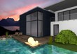 3d terrasse abends