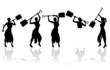 girl with a shovel vector silhouette