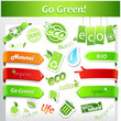 Set of green ecology icons.