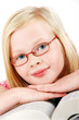 A cute little blond girl dreaming