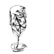 The stylized wine glass for fault The stylized wine glass for fault