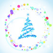 New year card  5, with tree, vector