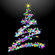 New year card 9 with tree, vector