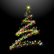 New year card 11, with tree, vector