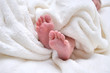 Foto: Babyfüsse in weisser Decke Babyfüsse in weisser Decke