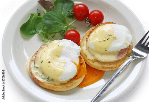 Photo: Eggs Benedict , Poached egg on toasted English muffin Eggs Benedict , Poached egg on toasted English muffin