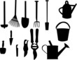 garden tools silhouette - vector garden tools silhouette - vector