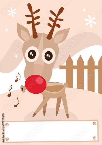 Vector: Reindeer holiday winter season vector illustration. Reindeer holiday winter season vector illustration.