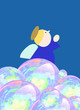 Angelo su bolle di sapone