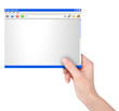Hand Holding Internet Website Advertisement Hand Holding Internet Website Advertisement