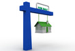 Home For Sale Sign in Front of Beautiful New 3D Home Home For Sale Sign in Front of Beautiful New 3D Home