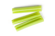 green celery sticks on white background