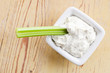 green celery sticks with tasty dip