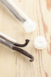 vanilla on kitchen table