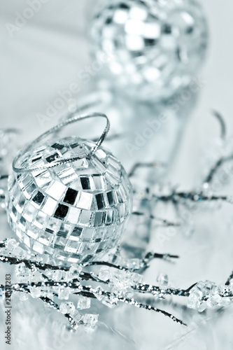 Photo: Silver Christmas balls Silver Christmas balls