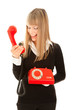 Smiling woman with telephone Smiling woman with telephone
