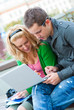A couple of students studying