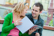 A couple of students studying