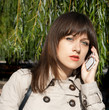 beauty woman with white phone