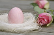 Easter nest with rose and egg in pink Easter nest with rose and egg in pink