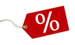 Photo en ligne au meilleur prix Red percent tag on white background