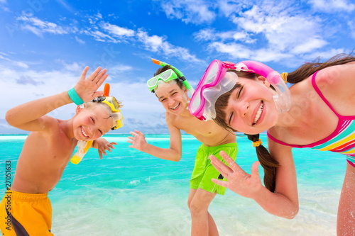 Photo: Happy children on beach Happy children on beach