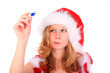 Miss Santa is Writing with a Blue Marker Pen - Template