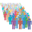 Big crowd many diverse colorful people together Big crowd many diverse colorful people together
