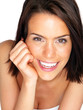 Closeup of a beautiful young woman smiling