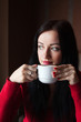 Girl drinking coffe