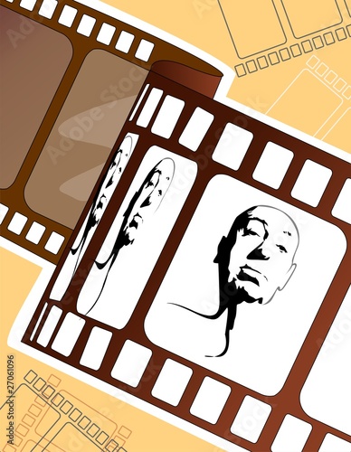 Illustration: Film roll with human face Film roll with human face