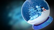 One Blue Crystal Ball and Vague Background