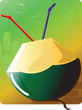 Coconut drinks with straw Coconut drinks with straw