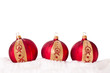 Three red dull christmas ball