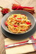 spaghetti con gamberi e pomodorini