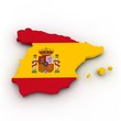Spanien Flagge auf Landkarte